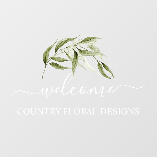 PixDezines水彩ユーカリSprigウィンドウClin ウィンドウサイン (シート)