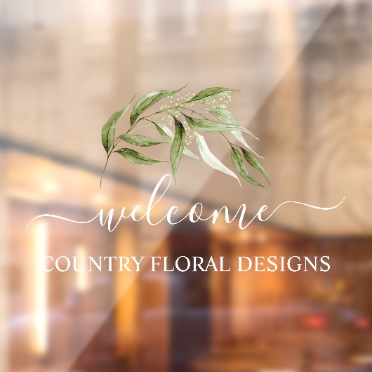 PixDezines水彩ユーカリSprigウィンドウClin ウィンドウサイン (シート2)