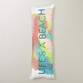 PixDezines水彩ライフのビーチ体枕 ボディピロー (裏面 (縦))