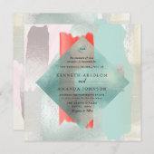 PixDezines水彩リビングコーラルシーホムミスト 招待状 (正面/裏面)