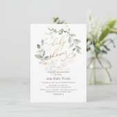 PixDezines水彩リースベビーシャワー 招待状 (スタンド正面)