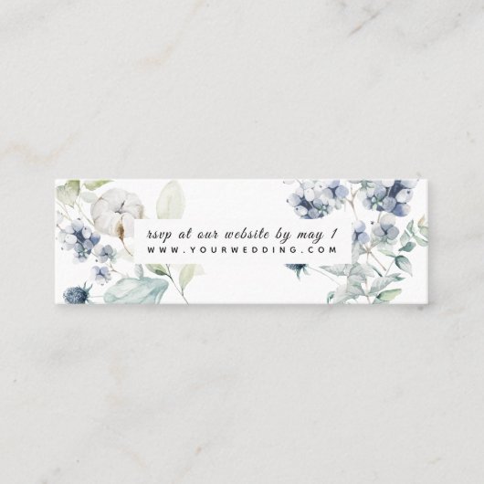 PixDezines水彩冬ボタニカルRSVP スキニー名刺 (正面)