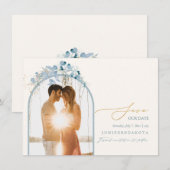 PixDezines水彩冬ユーカリリース セーブザデート (正面/裏面)