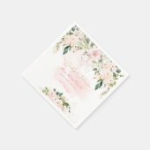 PixDezines水彩埃っぽいピンクローゼベビーシャワー スタンダードカクテルナプキン (角)