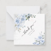 PixDezines水彩埃っぽいブルーバラありがとうN ノートカード (正面)