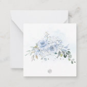 PixDezines水彩埃っぽいブルーバラありがとうN ノートカード (裏面)