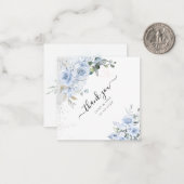 PixDezines水彩埃っぽいブルーバラありがとうN ノートカード (正面/裏面インサイチュ)