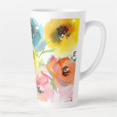 PixDezines水彩夏の牡丹 カフェラテマグ (右)