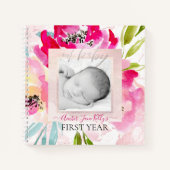 PIXDEZINES水彩夏の花ベビー1年 ノートブック (正面)