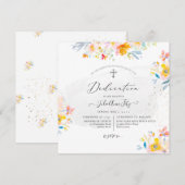 PixDezines水彩夏バラ献身 招待状 (正面/裏面)