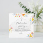 PixDezines水彩夏バラ献身 招待状 (スタンド正面)