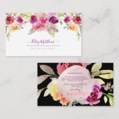 PixDezines水彩夏バラ 名刺 (正面/裏面)