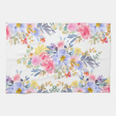 PixDezines水彩夏フローラ キッチンタオル (横)