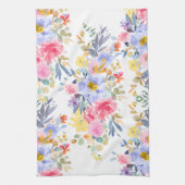 PixDezines水彩夏フローラ キッチンタオル (縦)