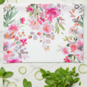 PixDezines水彩夏フローラ キッチンタオル (折り畳み)