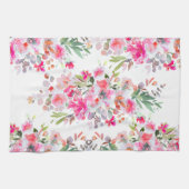 PixDezines水彩夏フローラ キッチンタオル (横)