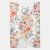 PixDezines水彩夏フローラ キッチンタオル (縦)