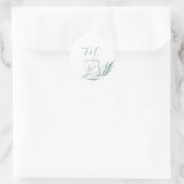 PixDezines水彩崇高なほこりっぽい青い葉 ラウンドシール (バッグ)