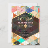 PixDezines水彩幾何学模様バルミツワー 招待状 (裏面)