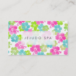 PixDezines水彩影響/ハイビスカス 名刺