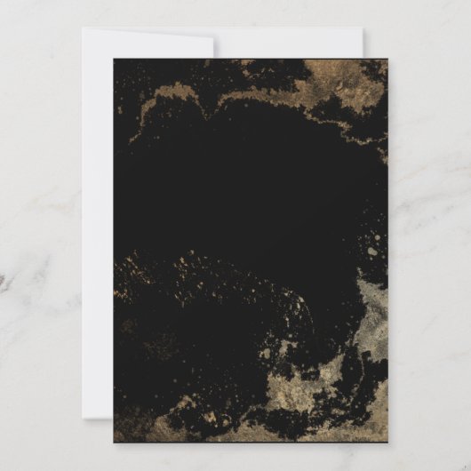 PixDezines水彩抽象芸術フェイク金ゴールド 招待状 (裏面)