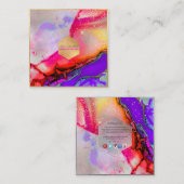 PixDezines水彩抽象芸術 スクエア名刺 (正面/裏面)
