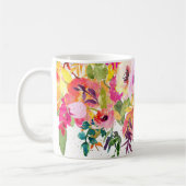 PixDezines水彩春+フェイク金ゴールド散布 コーヒーマグカップ (左)