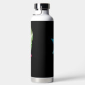 PixDezines水彩暗い赤紫色シンビジウムオーキッド ウォーターボトル (右面)