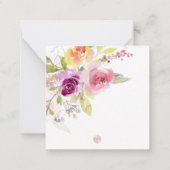 PixDezines水彩梅夏バラ ノートカード (裏面)