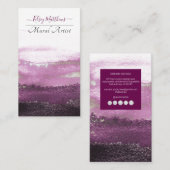 PixDezines水彩波モダン、ベルグンディ+シルブ 名刺 (正面/裏面)