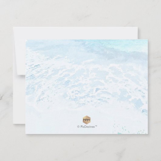 PixDezines水彩海岸が私の花嫁になる 招待状 (裏面)