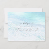 PixDezines水彩海岸線メイド・オブ・オーナー（花嫁付き添い人） 招待状 (正面)