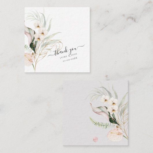 PixDezines水彩熱帯ジャングルノートカード ノートカード (正面/裏面)