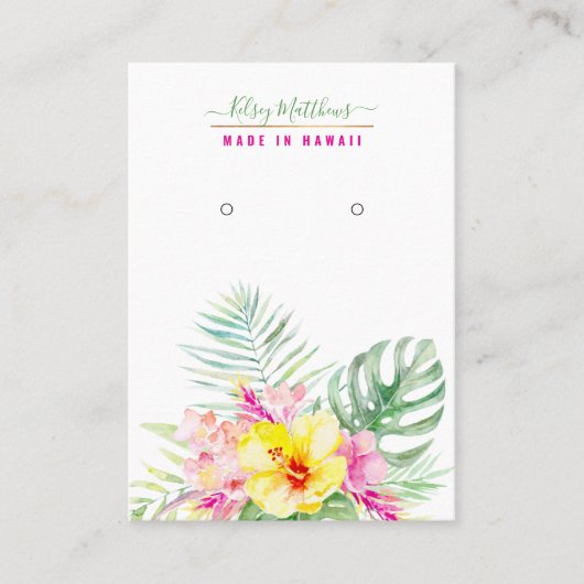 PixDezines水彩熱帯パラダイスイヤリング 名刺 (正面)