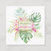 PixDezines水彩熱帯パラダイスエレガントト スクエア名刺 (正面)