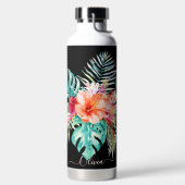 PixDezines水彩熱帯パラダイスフラワーワ ウォーターボトル (左面)