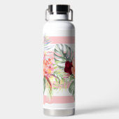 PixDezines水彩熱帯パラダイスフラワー ウォーターボトル (背面)