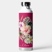 PixDezines水彩熱帯パラダイスフラワー ウォーターボトル (左面)