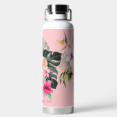 PixDezines水彩熱帯パラダイスフラワー ウォーターボトル (背面)