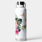PixDezines水彩熱帯パラダイスフラワー ウォーターボトル (背面)