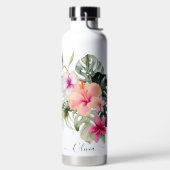 PixDezines水彩熱帯パラダイスフラワー ウォーターボトル (左面)