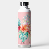 PixDezines水彩熱帯パラダイスフラワー ウォーターボトル (左面)