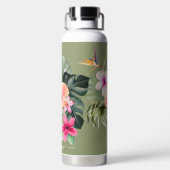 PixDezines水彩熱帯パラダイスフラワー ウォーターボトル (背面)
