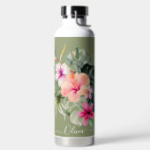 PixDezines水彩熱帯パラダイスフラワー ウォーターボトル (左面)