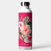 PixDezines水彩熱帯パラダイスフラワー ウォーターボトル (左面)