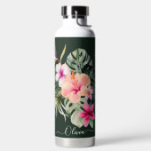 PixDezines水彩熱帯パラダイスフラワー ウォーターボトル (左面)