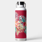 PixDezines水彩熱帯パラダイスフラワー ウォーターボトル (背面)