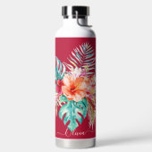 PixDezines水彩熱帯パラダイスフラワー ウォーターボトル (左面)