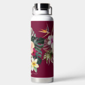 PixDezines水彩熱帯パラダイスフラワー ウォーターボトル (背面)