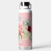 PixDezines水彩熱帯パラダイスフラワー ウォーターボトル (背面)